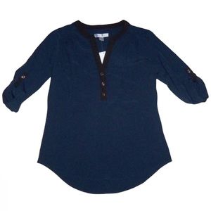 Lilac Bloom Blue Popover Top Blouse - Women’s Small - NWT